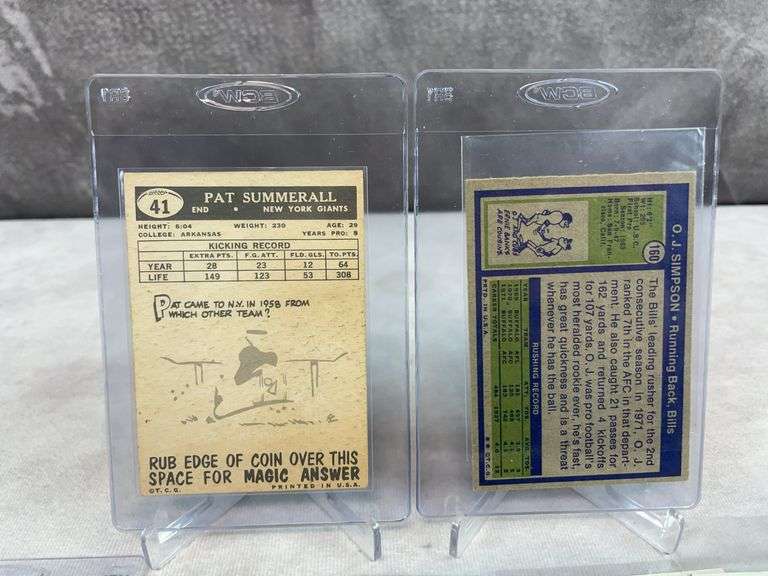 (25) 1950's 60's & 70's Football Cards - Franco Harris (RC), Simpson, Sayers & Others