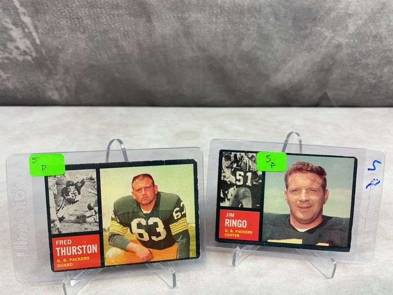 1962 football Topps Star lot: Gifford, Layne, Ringo SP, Thurston SP, Mitchell, Karras