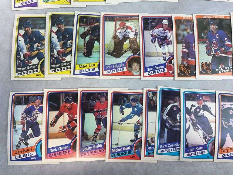 1984-1985 O.P.C. Hockey cards, no duplicates, over 50 cards w/ Gretzky