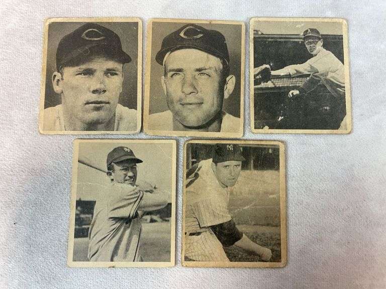 1948 Bowman baseball, 5 cards, no duplicates