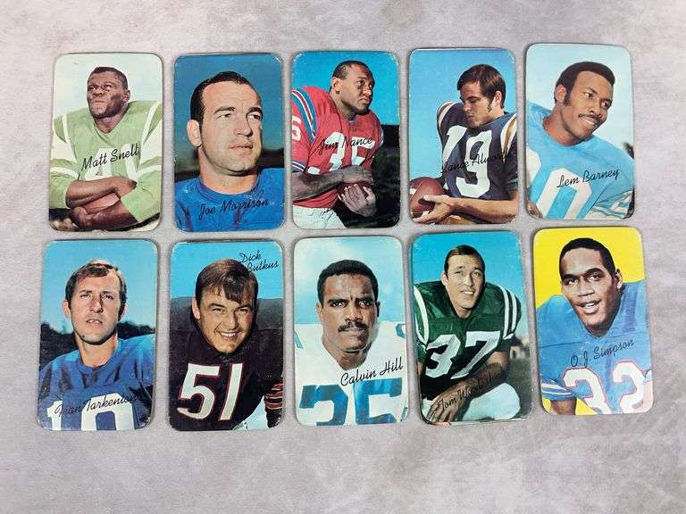 (11) 1970 Topps Super Cards - Simpson, Wilson, Hill, Butkus, Tarkenton & Others