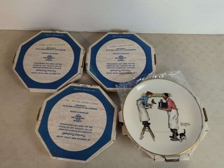 (4) 1979 Norman Rockwell fine China plates - see photos