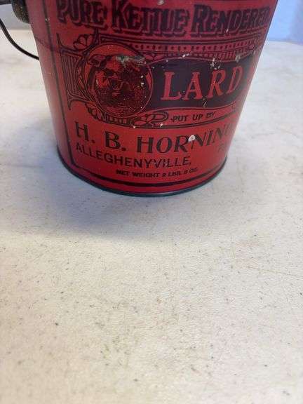 H B Horning Lard Tin