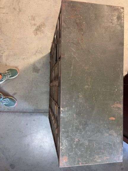 Metal cabinet with drawers - contents included