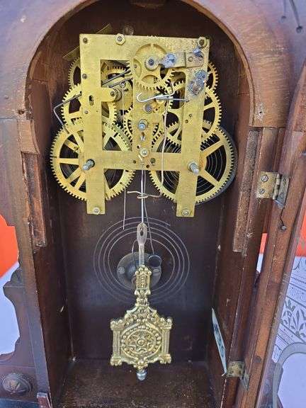 E.N. WELCH WALNUT 1884 MANTLE CLOCK