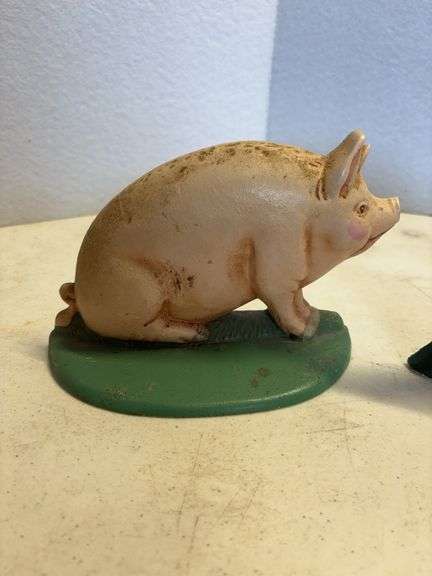 Cast Iron & Copper Pig Ornaments