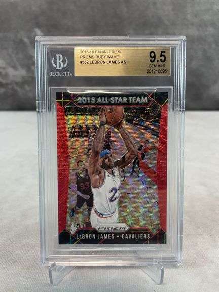 2015-16 Panini Prizm #352 Lebron James Ruby Wave #/350 BGS 9.5 Gem Mint