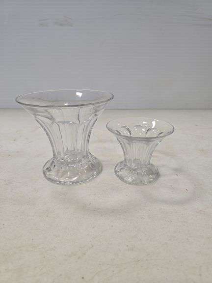 SET OF 2 HEISEY COLONIAL PATERN VASES MARKED