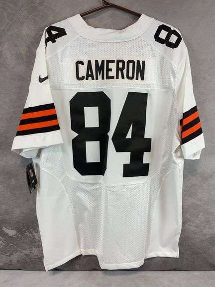 Cleveland Browns Nike white jersey with brown letters, size 52