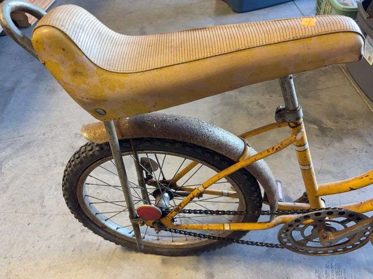 Vintage yellow John Deere bicycle - as is