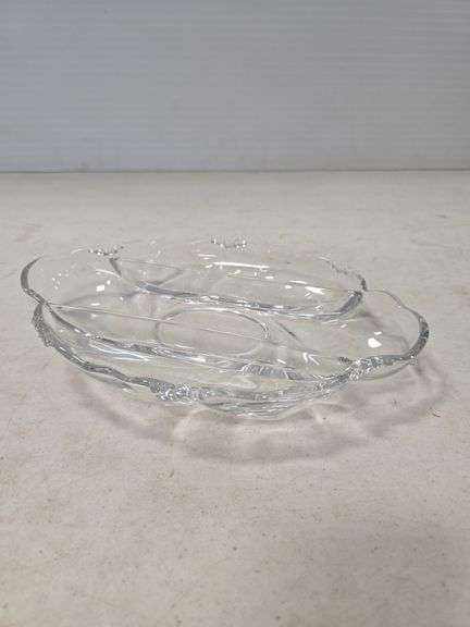 HEISEY 3 SECTION DIVIDED DISH MARKED