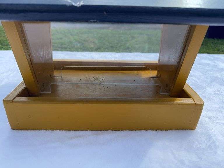 Homemade WVU Wooden Bird Feeder