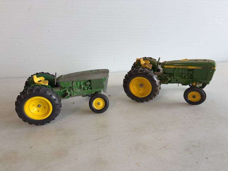 (2) John Deere die-cast model toy tractors
