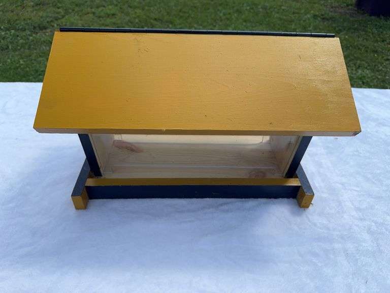 Homemade WVU Wooden Bird Feeder