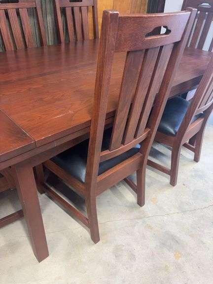 Dining Set , Table & 6 Chairs w/ Slide out on both ends for full Extension 108” W 68” W closed