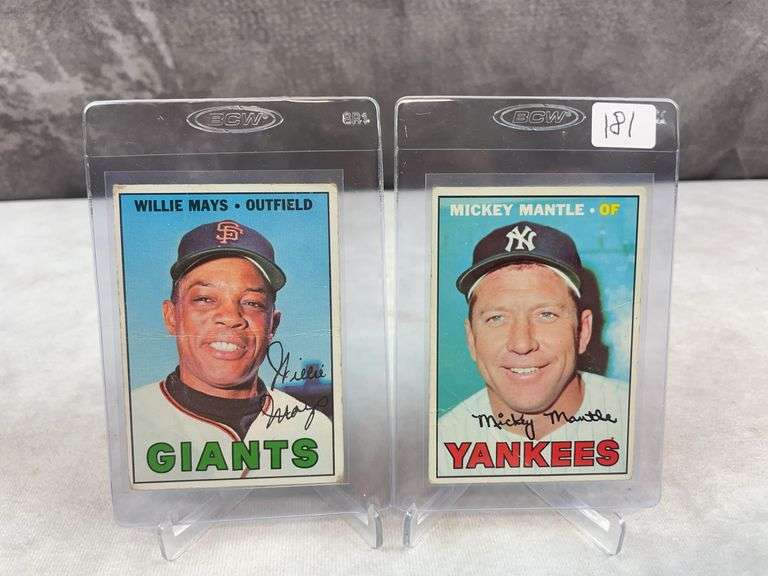 1967 Topps Mickey Mantle & Willie Mays Cards