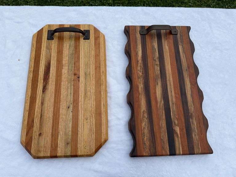 (2) Homemade Wooden Charcuterie Boards