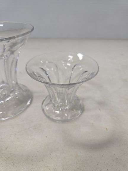 SET OF 2 HEISEY COLONIAL PATERN VASES MARKED