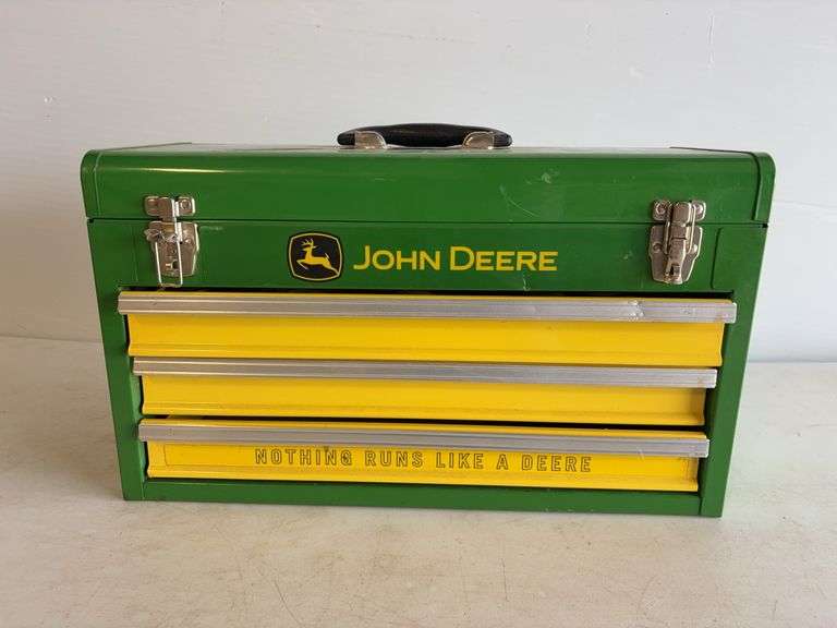 John Deere toolbox with projector film