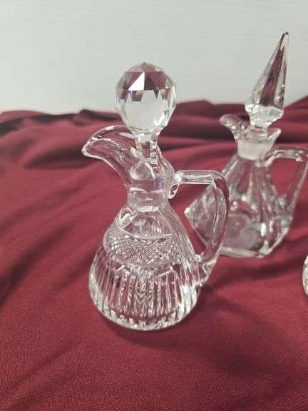 LOT OF 3 CRYSTAL CRUETS