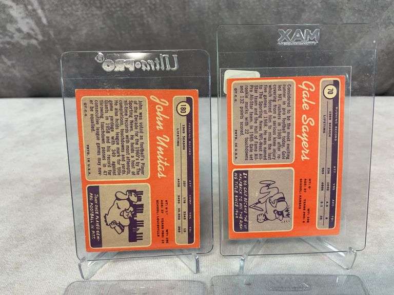 1970 Topps Star lot: Gayle Sayers, Unitas, Namath, Dawson