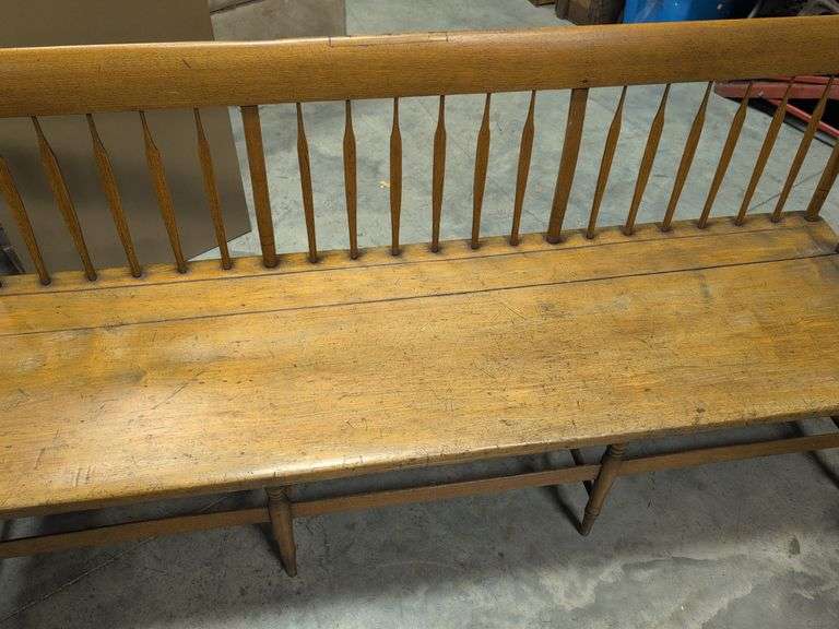 Large wooden Deacon's bench