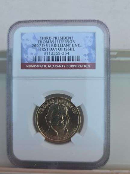 2007D THOMAS JEFFERSON PRESIDENTIAL DOLLAR NGC BU