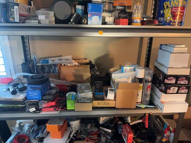 Electronics, Parts and Pieces on Shelf
