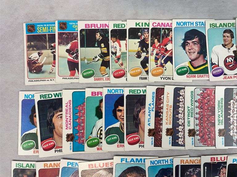 1975-1976 Topps Hockey, no duplicates, lot of 60 w/Stars