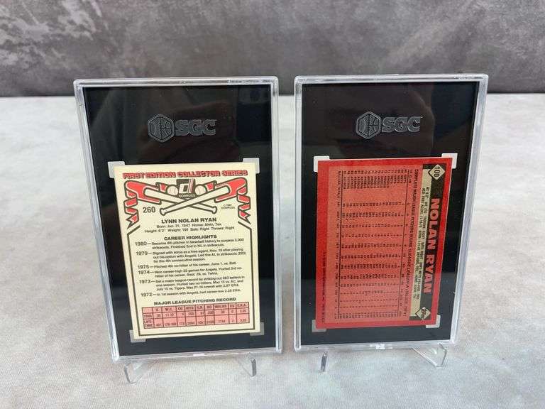 1981 Donruss & 1986 Topps Nolan Ryan - SGC 8.5 & SGC 8