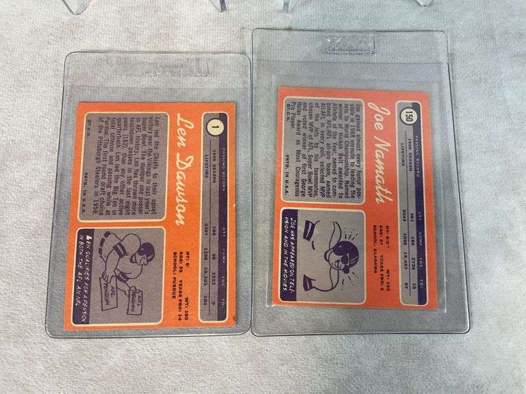 1970 Topps Star lot: Gayle Sayers, Unitas, Namath, Dawson