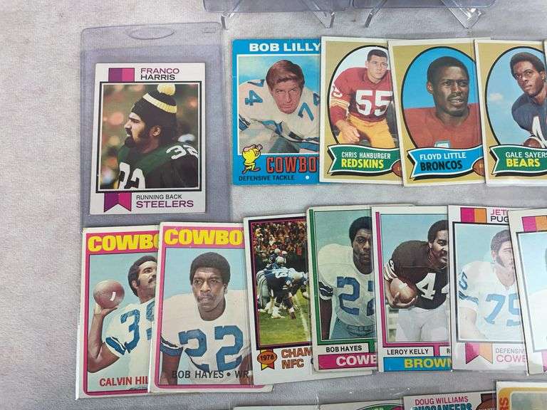 (25) 1950's 60's & 70's Football Cards - Franco Harris (RC), Simpson, Sayers & Others