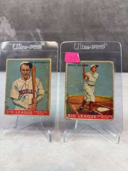 1933 Goudey: Eddie Collins, Jim Bottomley, (Rookies), fair-good