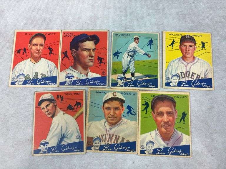 1934 Goudey lot of 7, good-VG+
