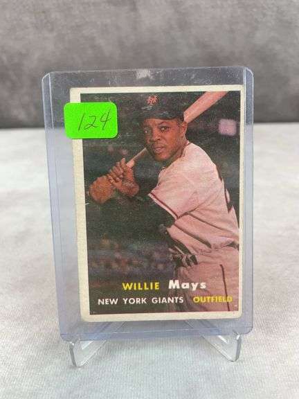 1957 Topps Willie Mays, slight top crease