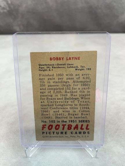 1951 Bowman football Bobby Layne
