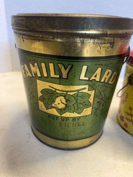 C E Eichel Lard Tin & Peanut Butter Tin