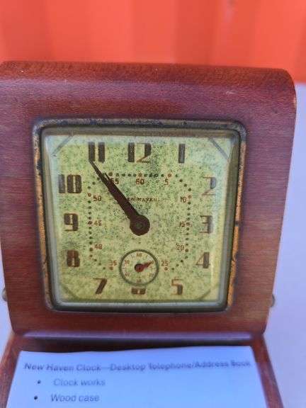 NEW HAVEN DESKTOP CLOCK/ADDRESS BOOK WORKS