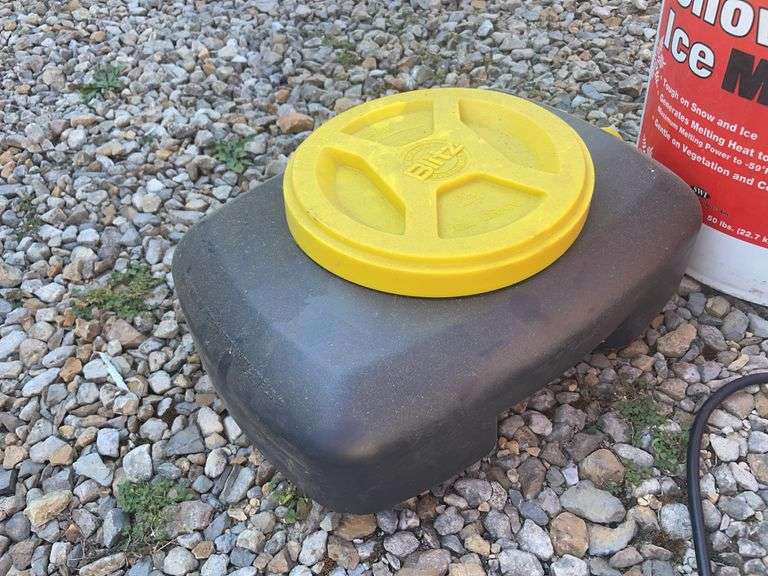 Cutler-Hammer electric boxes, Blitz oil drain, cone, buckets with jumper cables