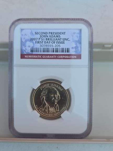 2007P JOHN ADAMS PRESIDENTIAL DOLLAR NGC BU