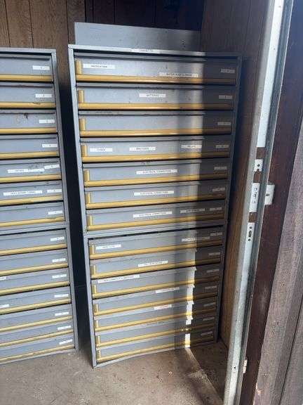 Metal Storage Bin w/Drawers- 16”D 24” W 54”H