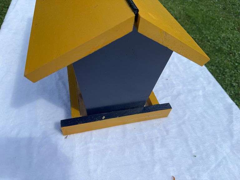 Homemade WVU Wooden Bird Feeder