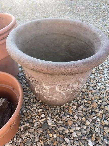 (6) planters and plant stand