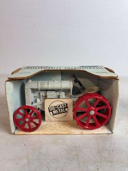 John Deere diecast model pickup and Ford tractor - 1/16 scale, dirty