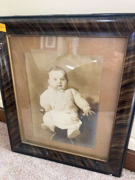 Framed Antique Baby Portrait