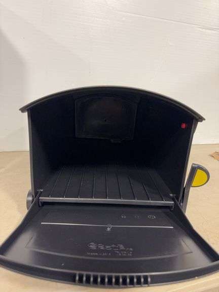 Black plastic post mount mailbox patriot large