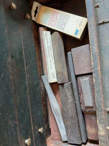 Toolbox with drill bits, electrical tools, and more