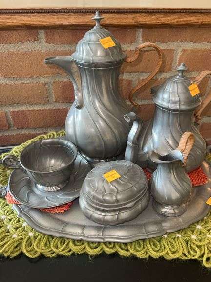 Pewter Tea Set Dishes