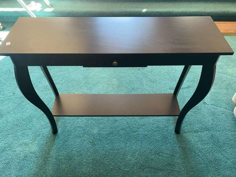 Unmarked Black Wooden Entry Table