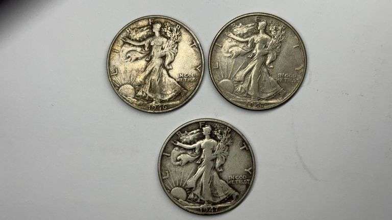 1946-S, 1947, 1947-D Walking Liberty Half Dollars